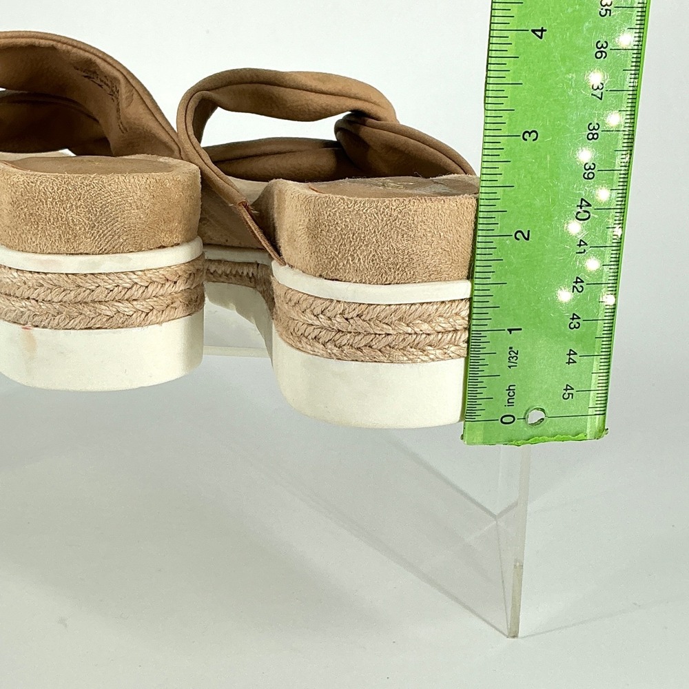 Easy Street Size 10 Tan Faux Suede Twist Knot Espadrille Wedge Sandals - Picture 5 of 14